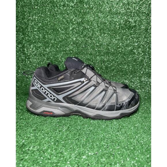 Salomon X Ultra 4 Gore-Tex Black Gray Hiking Trail Running Shoes Mens Size 10.5 - Picture 1 of 11